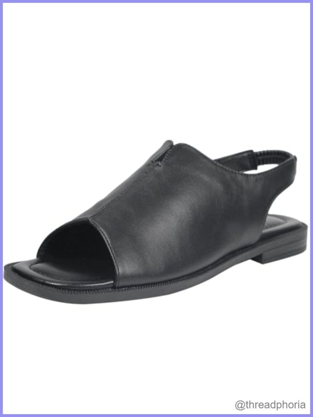 Women's Slingback Flat Sandals Open Toe Slip-On Faux Leather